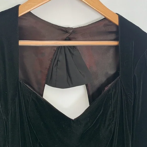 Vintage GUNNE SAX by Jessica McClintock Velvet & Taffeta Dress Black Size Medium - Picture 4 of 14